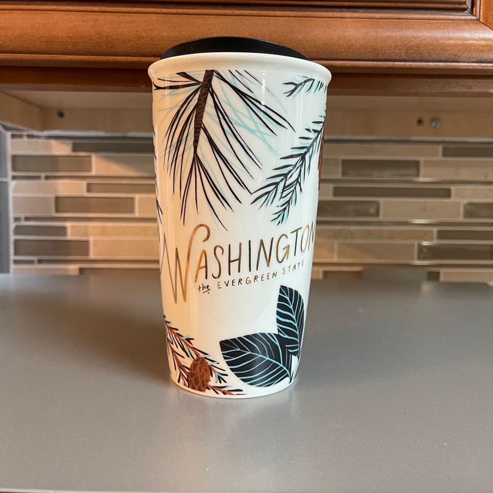 Starbucks Washington State Evergreen Ceramic Tumbler with Lid